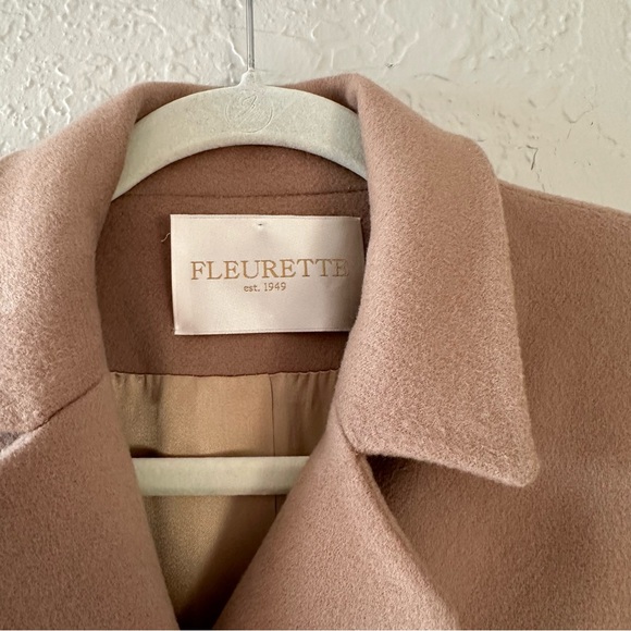 Fleurette Camel 100% Wool Long Reefer Coat - Picture 6 of 11